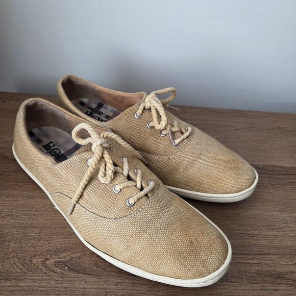 EUC BORN SHOES TAN CANVAS UPPER LACED WOMENS 9.5 - Picture 5 of 16